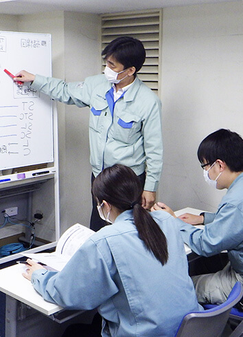 ホワイトボードを使った講義形式の研修