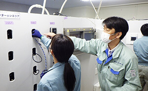 集合玄関機の配線を学ぶ実習